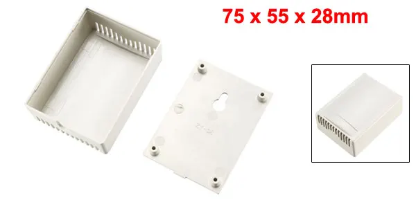 Uxcell 1 шт. 75x55x28 мм ABS Электронный DIY сигнализация распределительная коробка корпус Чехол Off White для сигнала шасси