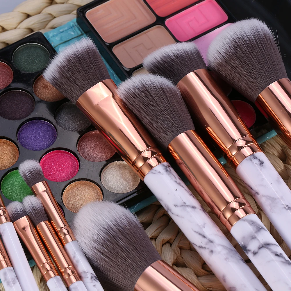 10 шт. Pro Мрамор косметическая пудра для век губ кисти набор|brush set|lip brusheyeshadow brush set |
