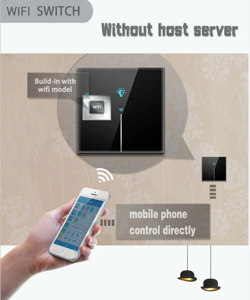 Горячая Распродажа черное стекло 110 ~ 250 В ЕС беспроводное Wi Fi умное дистанционное