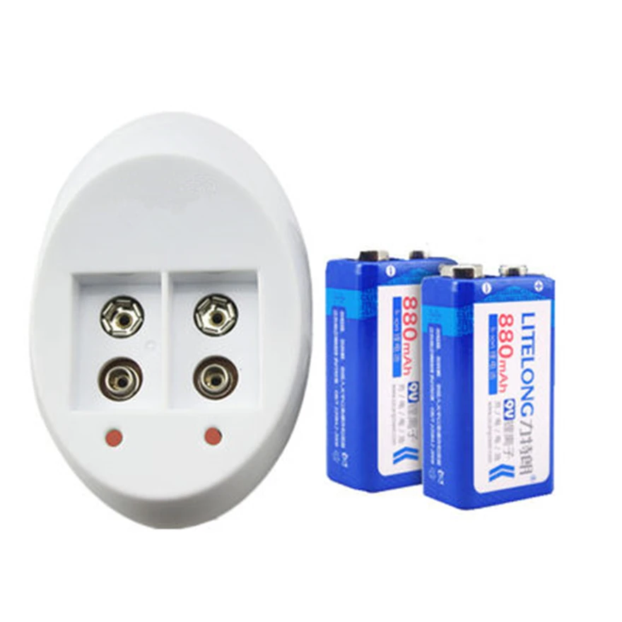 Литий-ионная аккумуляторная батарея 9 в 880 мАч + универсальное зарядное