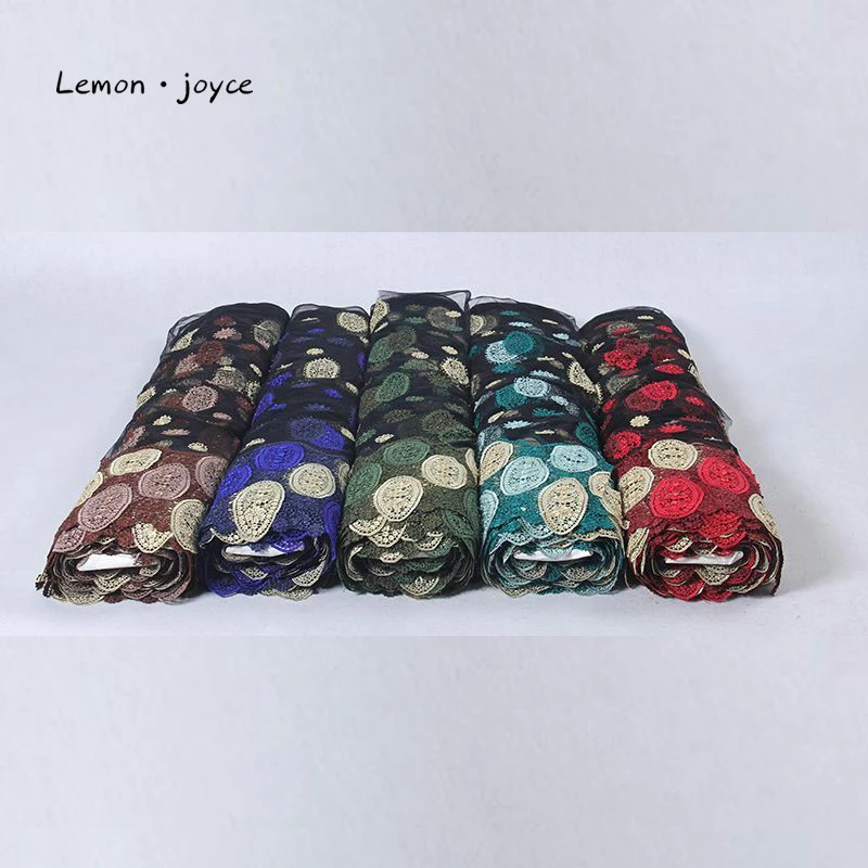 Африканская кружевная ткань с жемчугом 5 ярдов в партии сетчатая из Ганы