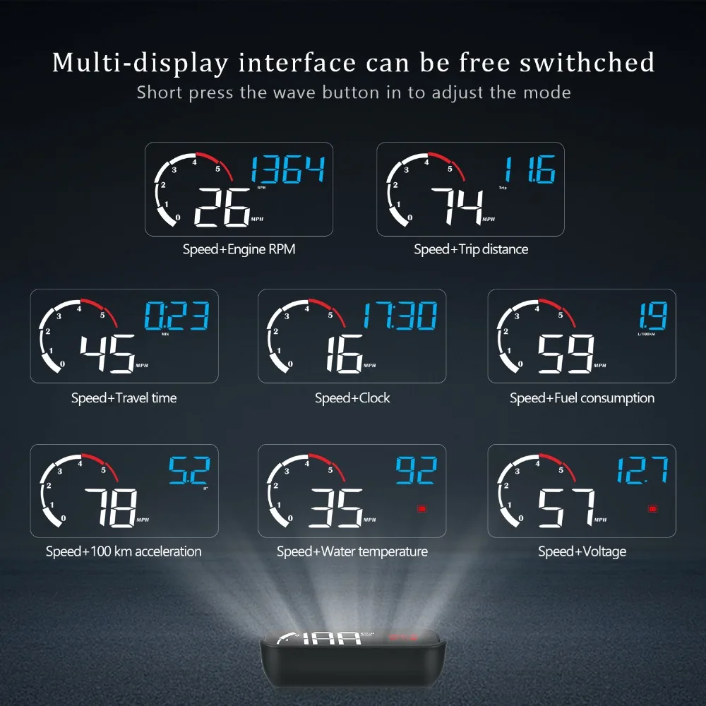 OBD2 HUD Автомобильный дисплей M8 цифровой спидометр лобовое стекло проектор OBD2 M10 диагностический инструмент 2 в 1 gps OBD2 M7 HUD