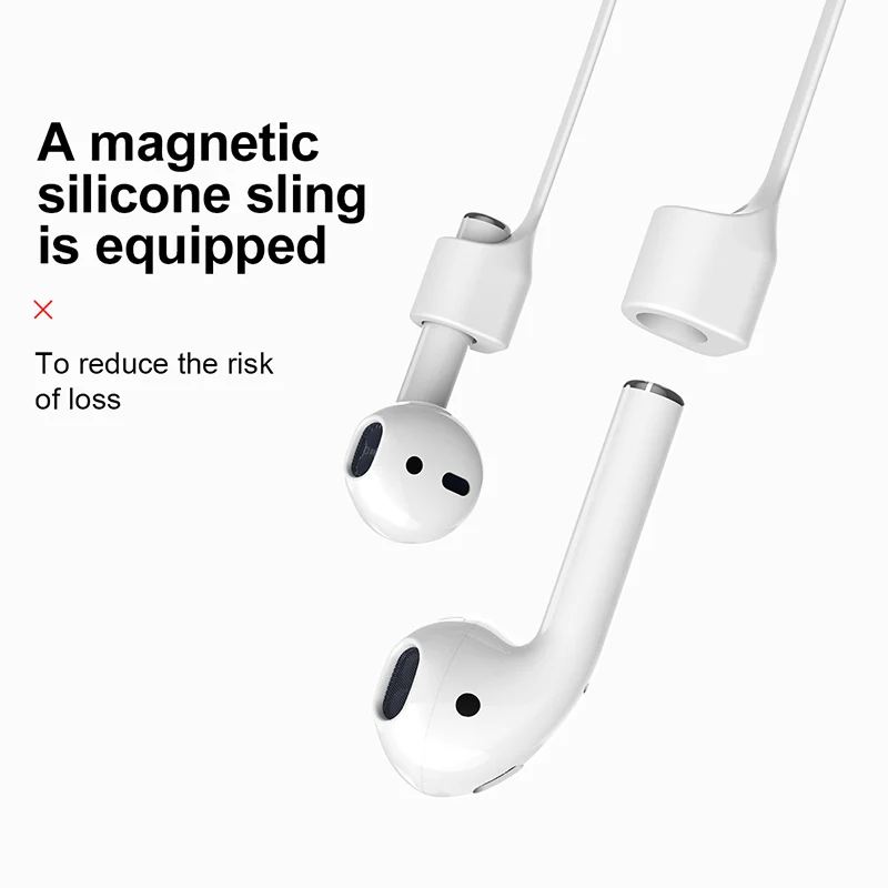 Силиконовый защитный чехол Baseus для Airpods с магнитной веревкой против потери, защитный комплект с подзарядкой для Airpods Air Pod