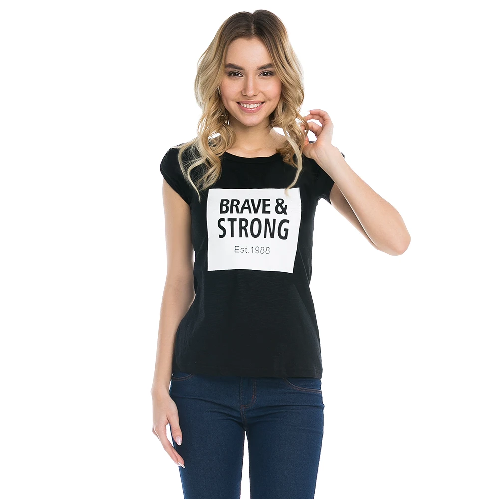 Черная футболка с принтом Gloria jeans женская GKT001414|t shirt|jeans t shirtt shirts for women |