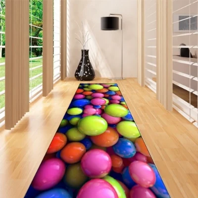 

Else Green Orange Blue Pink Balls Funny 3d Print Non Slip Microfiber Washable Long Runner Mat Floor Mat Rugs Hallway Carpets