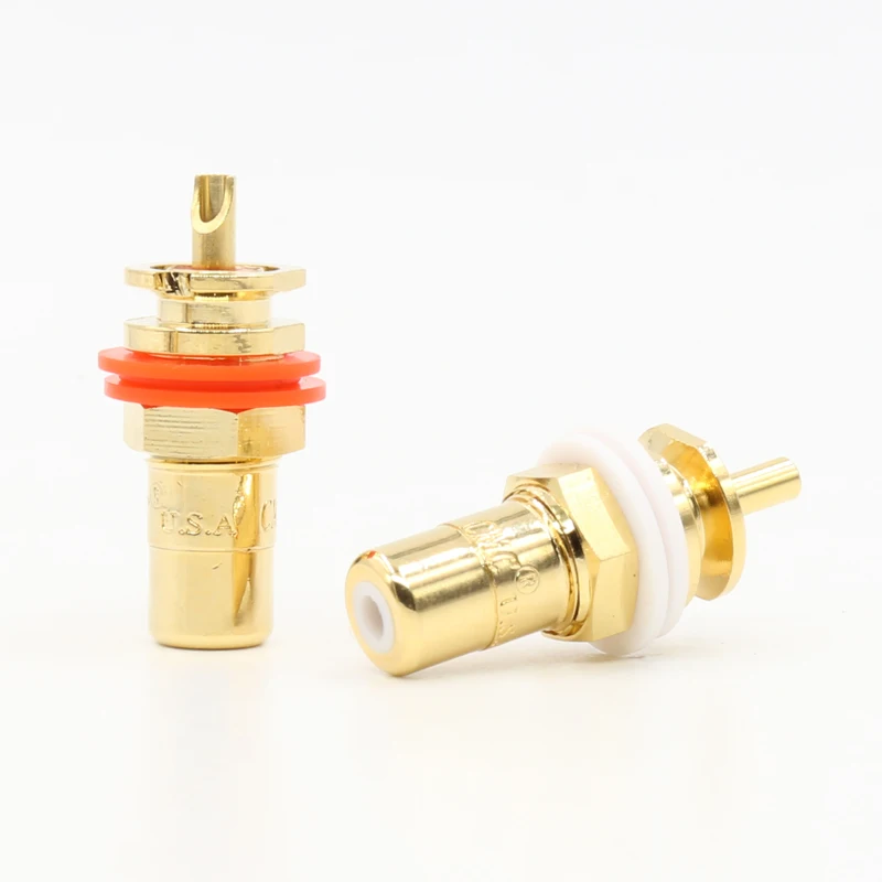 4 шт. RCA гнездо Шасси Панель монтажный разъем 24K позолоченный|connector socket|socket panelpanel