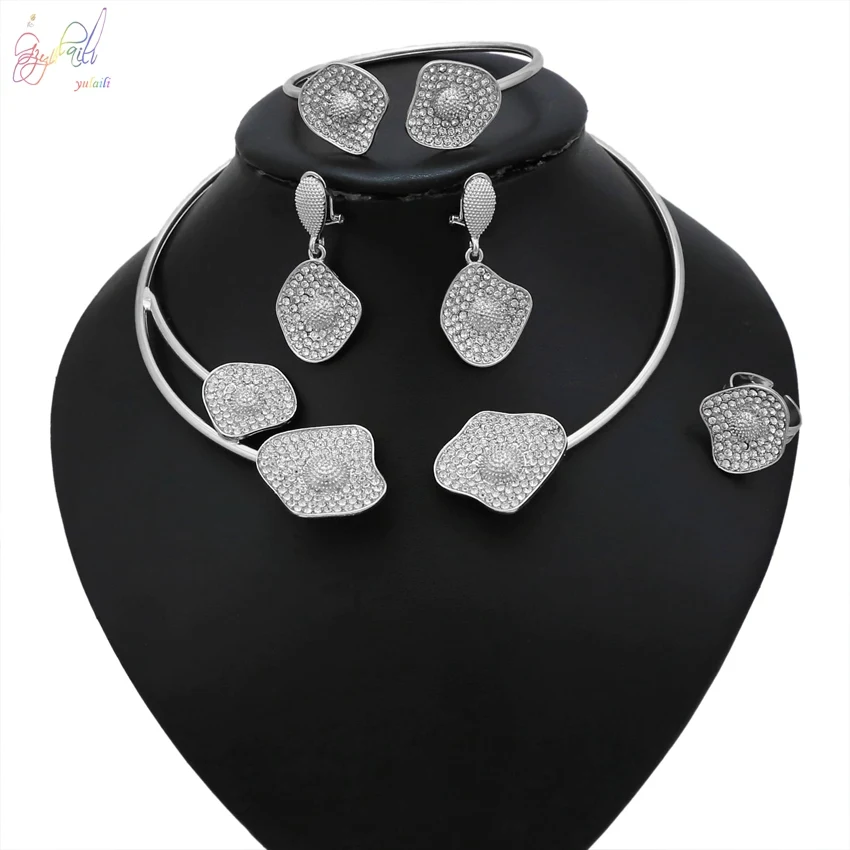 Yulaili золото цвет яйцо Chocker высокое качество кристалл крышка ювелирные изделия набор украшений для женщин Свадебные