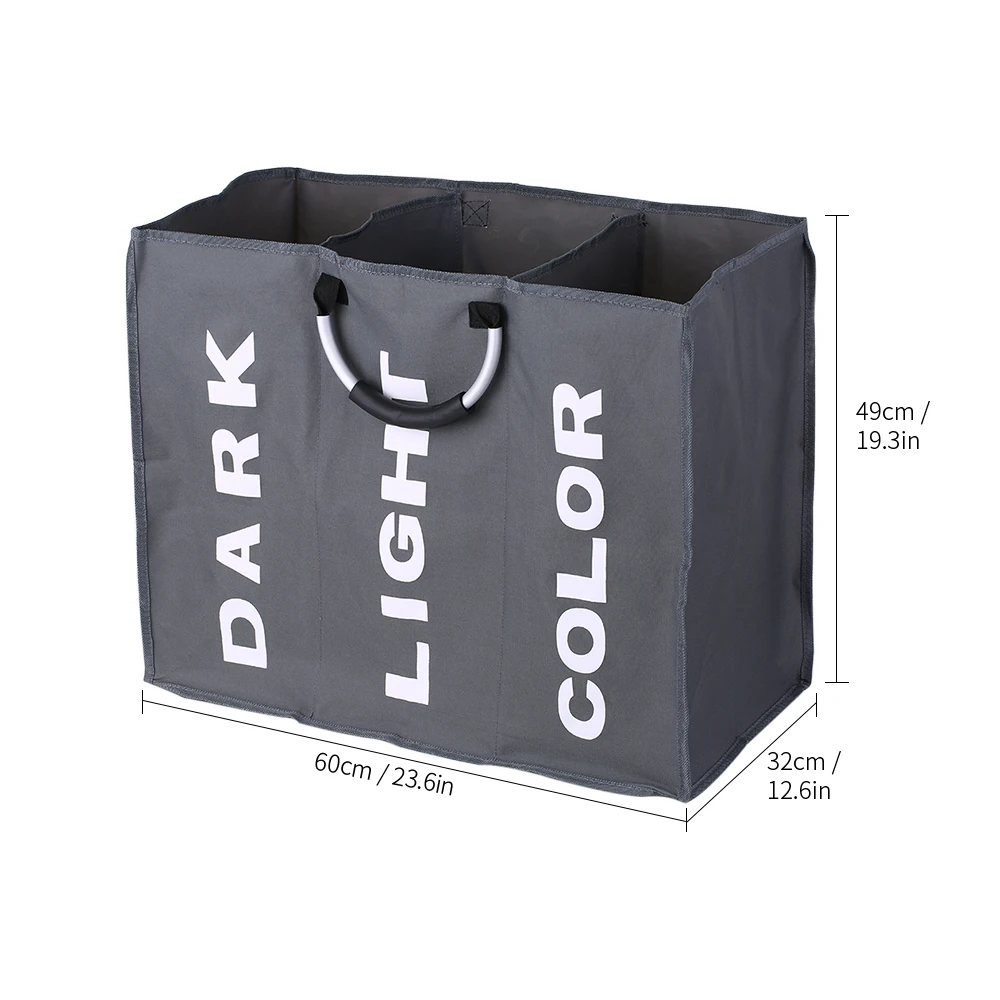 Органайзер 3 секционная Большая складная корзина для белья из ткани Оксфорд