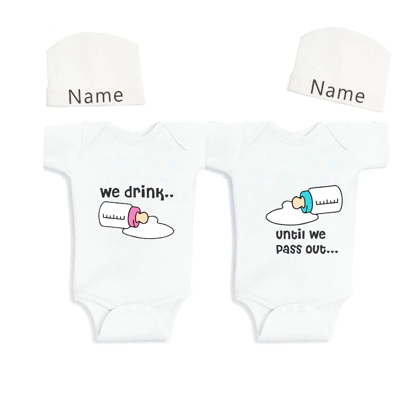 Culbutomind We Drink/Цельный Детский костюм для близнецов одежда хлопковая маленьких