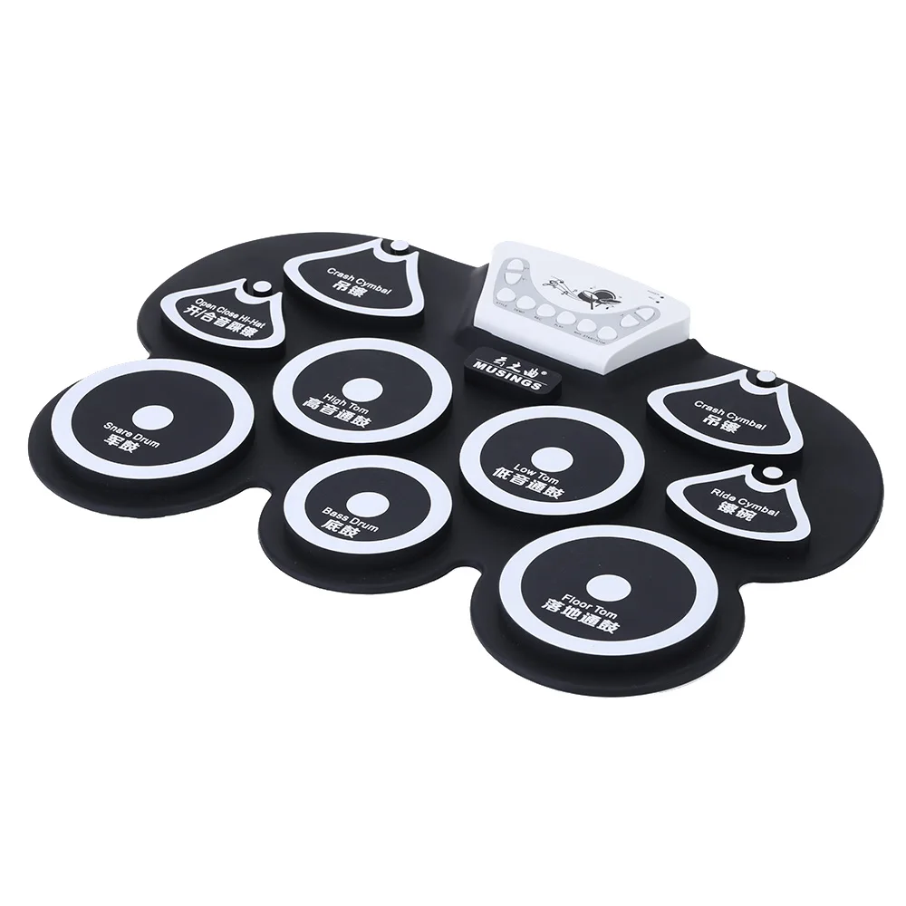 High Quality Silicone Electronic Portable Foldable Digital Drum USB Roll-up Pad Kit with Stick |