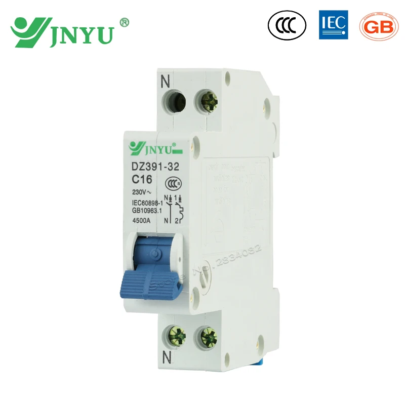 1 P + N полюс 6A 10A 16A 20A 25A 32A 40A 63A 230В ~ Мини автоматический выключатель с кривой типа C