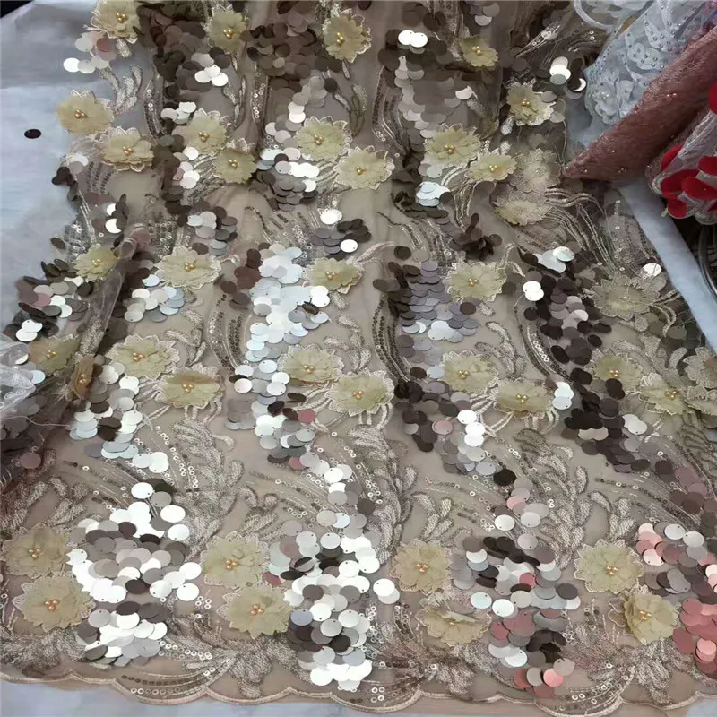 Золотая кружевная ткань с блестками 2018 высокое качество Африканское вечернее