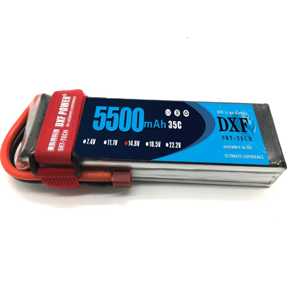 DXF аккумуляторная Lipo батарея 14 8 V 5500mAh 4S 35C XT60 разъем Bateria RC автомобиль Лодка