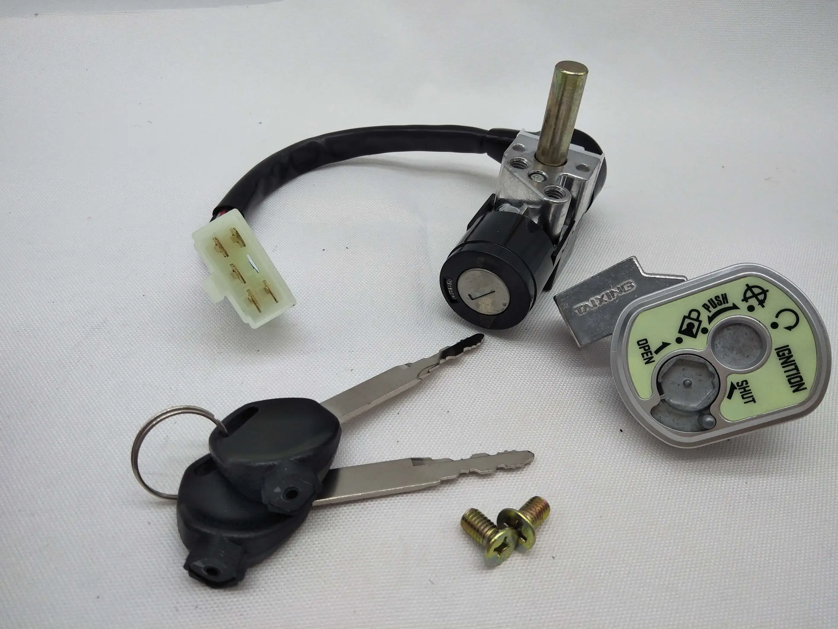 A409 Ignition Switch Lock+Storage Box Lock 37mm Length 5-Wire Ignition Lock Key Set for Honda Scooter WH125T Spare Parts