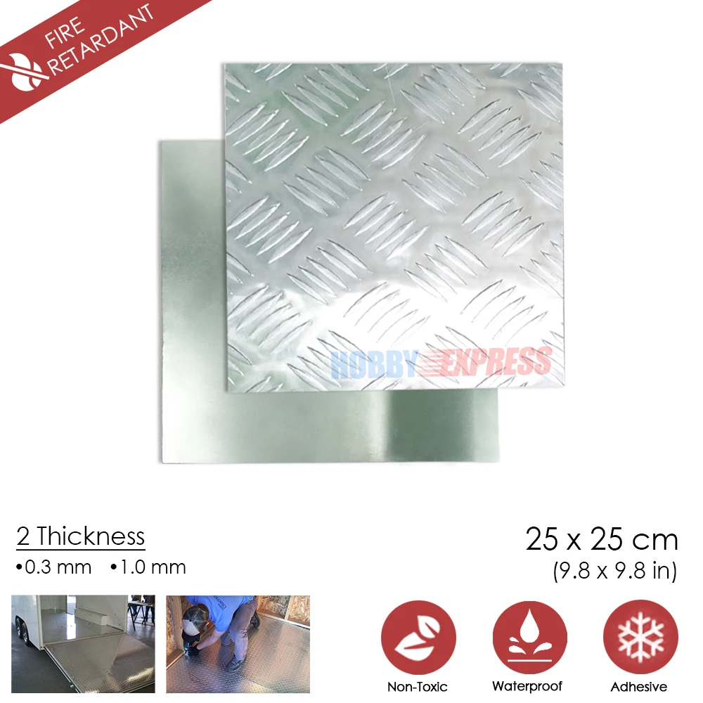 

Arrowzoom Plain / Diamond Aluminum Plate Sheet Thermal Conductor Tread Tile Non-Corrosive Sheet Board 25 x 25 cm KK1177 / KK1178