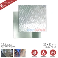 arrowzoom plain diamond aluminum plate sheet thermal conductor tread tile non corrosive sheet board 25 x 25 cm kk1177 kk1178