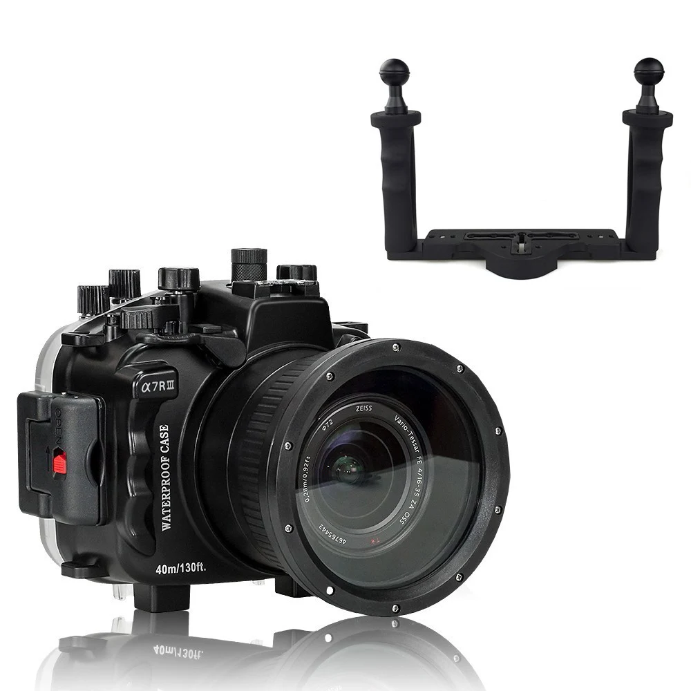 With Diving Tray Чехол для подводной камеры Seafrogs 40 м/130 футов для камеры sony A7 III A7R III A7M3 A7RM3 - Цвет: With Diving Tray