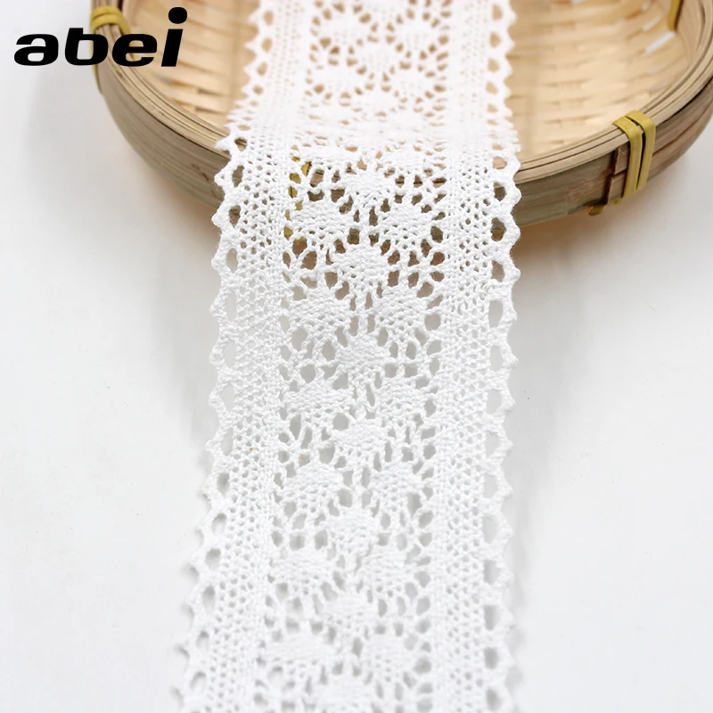 

5yards/lot, 6cm Width, White Beige Black Cotton Lace Ribbon DIY Handmade LACE TRIMS Garment Accessories