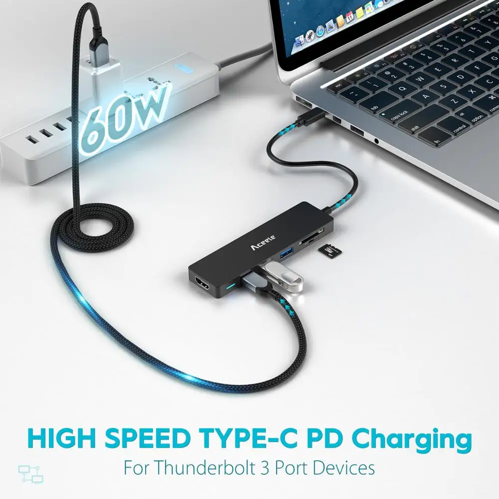 Aceele USB C концентратор usb type до 4K HDMI 3 0 питание доставка карт ридер конвертер для Macbook
