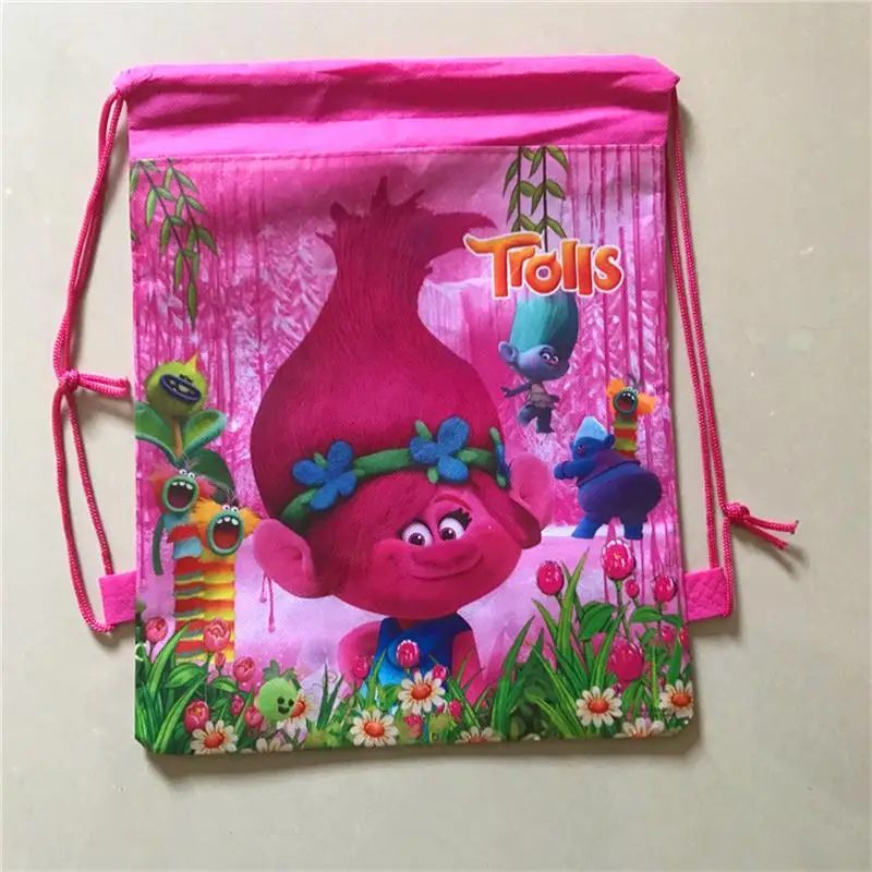 as picture Коко Моана тролли игрушка Vampirina Божья коровка Марио печатных мальчиков и девочек нетканый пакет карман спортивная сумка на шнурке рюкзак - Цвет: as picture
