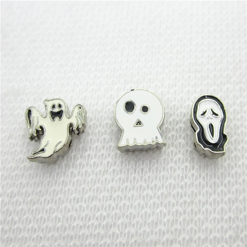 

2018 New Arrival 20pcs/lot Halloween Ghost&Grimace Slide Charms Alloy Fit 8mm DIY Bracelets Belts Wristband & Bracelet Jewelry