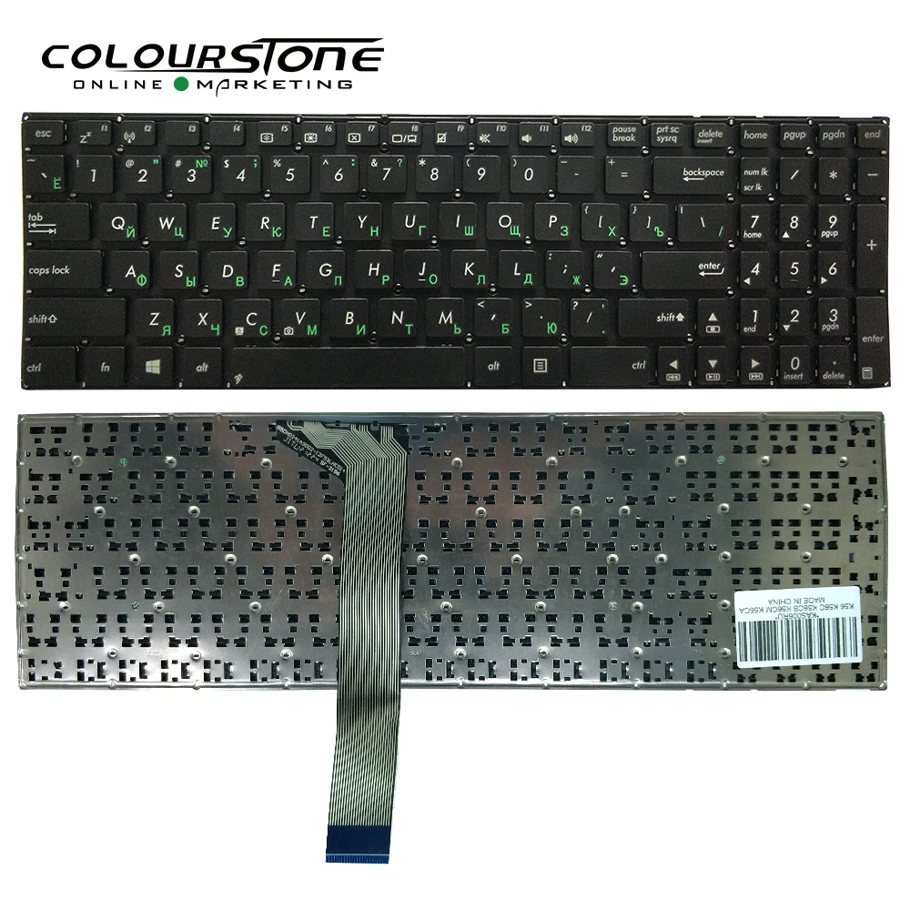 

Клавиатура для ноутбука ASUS K56 A56C S56C K56 K56CM K56CB, русская, Черная