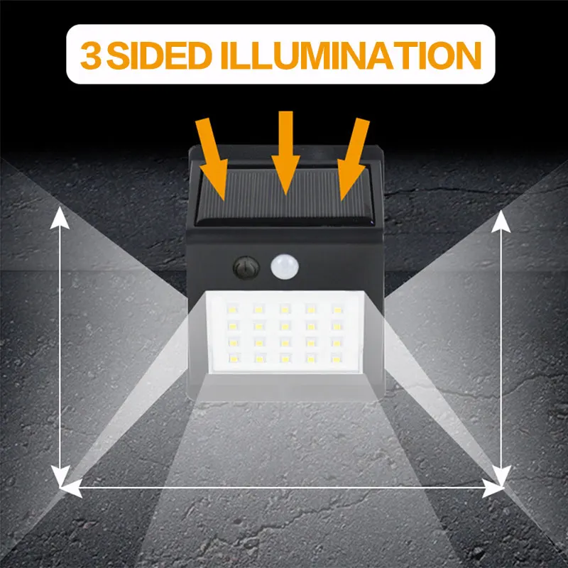 Солнечные огни 3 режима датчик 26 LED супер яркие безопасности солнечные наружные