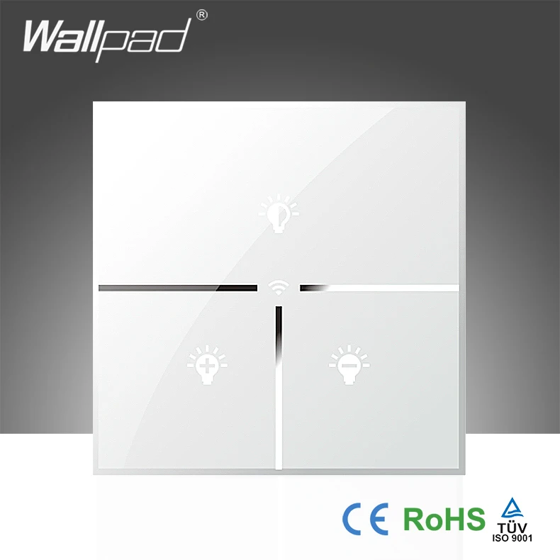 

Best Sales Wallpad White Glass LED 110~250V EU Phone Wifi Wireless Remote Controlled Power Dimmer Light Switch, Free Shipping