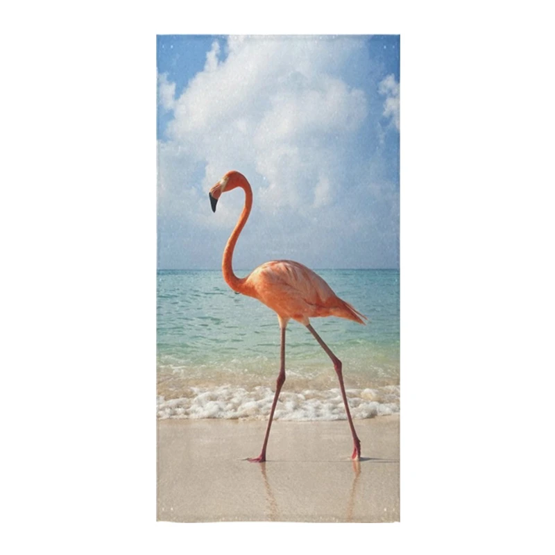 Популярное современное пляжное полотенце с фламинго для пляжа дорожное красивое