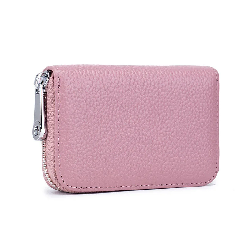 pink Натуральная кожа, кредитный держатель для карт s Rfid, Женский держатель для карт, кошелек для женщин, бизнес держатель для карт, органайзер, мужской кошелек, разные цвета - Цвет: pink