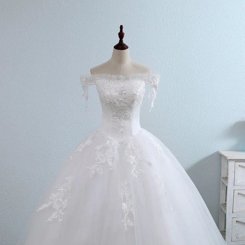 Кружева рюшами Noiva Casamento кружева обратно А силуэта аппликация Мода простой белый