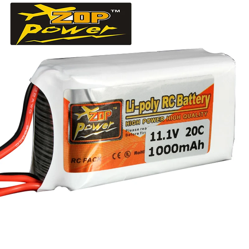 Новейший Высококачественный перезаряжаемый ZOP Power 3S 11 1 V 1000MAH 20C Lipo аккумулятор JST