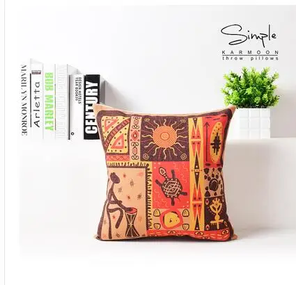Ретро Красная коричневая Юго Восточная Азия хлопковая льняная наволочка для