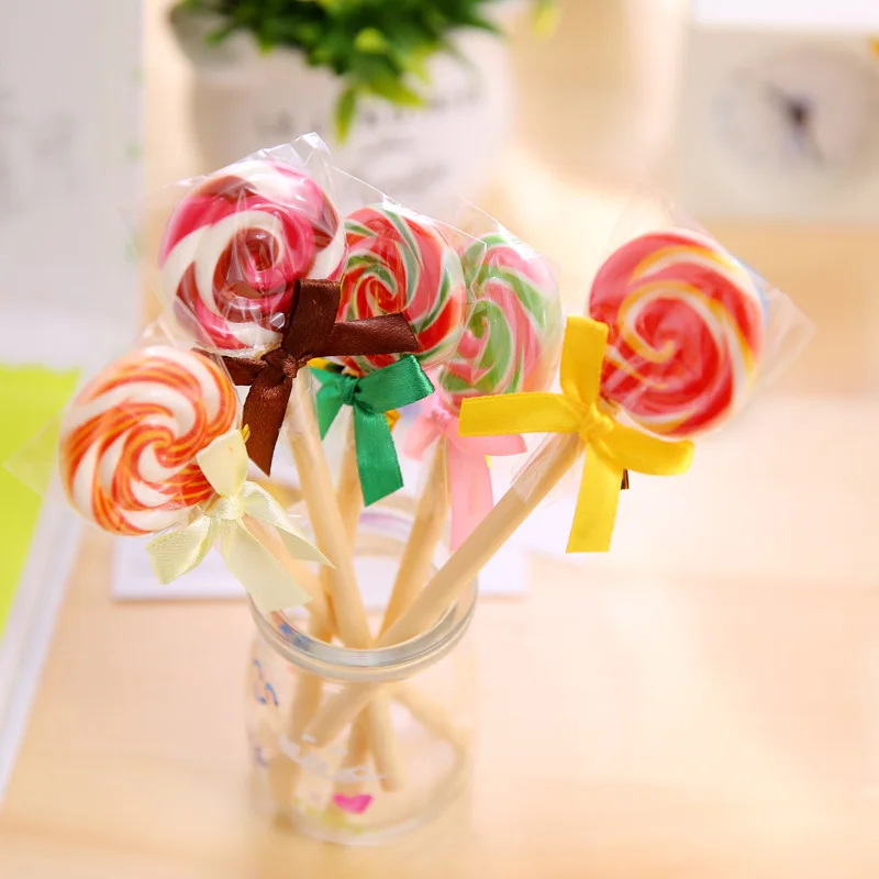 

32 pcs/lot Colorful Lollipop Ballpoint Pens for writing cute 0.5 mm black ink ball pen office school supplies