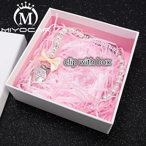 MIYOCAR пользовательское имя bling Корона соску клип грызунок по индивидуальному заказу Держатель для пустышки clii с bling соску набор уникальных SP003 - Цвет: clip with box