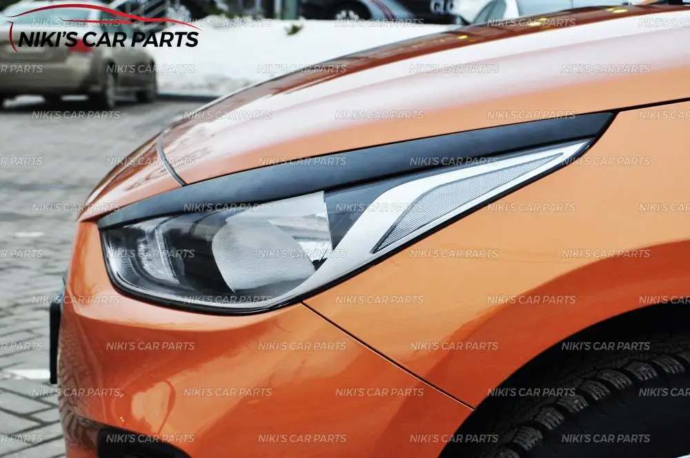 Брови на фары для hyundai Solaris-Модель B широкие ABS пластиковые реснички ресницы для украшения автомобиля Стайлинг тюнинг