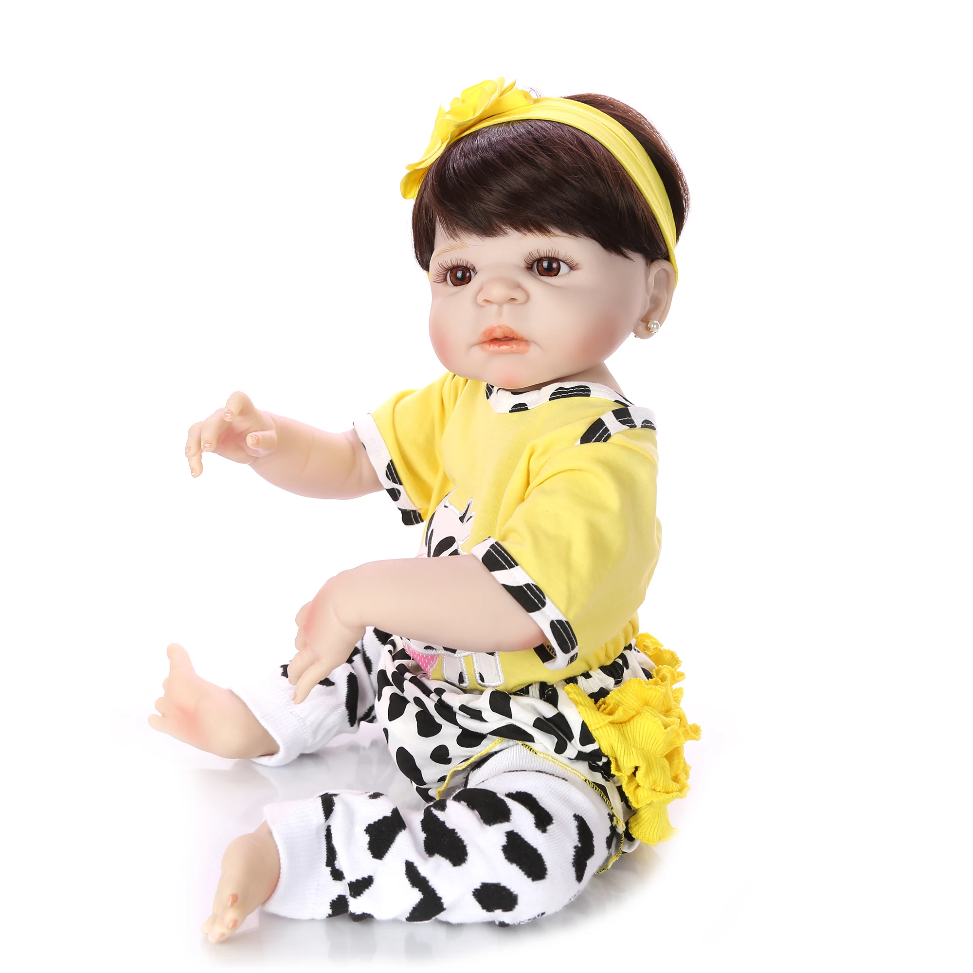 Реалистичные 23 ''силиконовые куклы Reborn Baby cosplay желтая корова полное виниловое покрытие Детские куклы милые модные подарки для девочек
