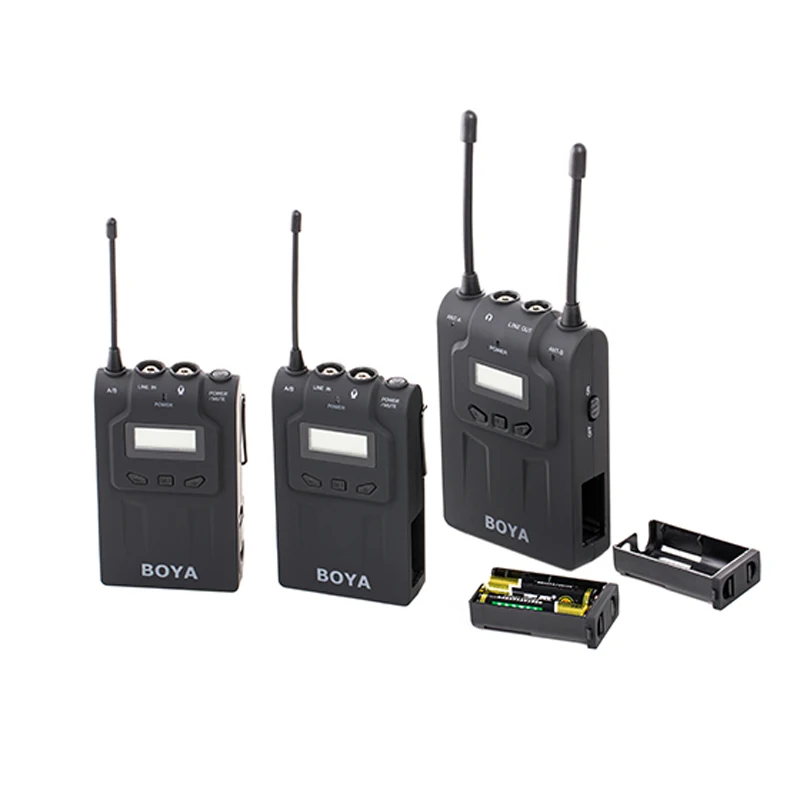 BOYA BY WM8 UHF двойной беспроводной петличный микрофон Systerm Lav интервью Mic 2 Передатчики