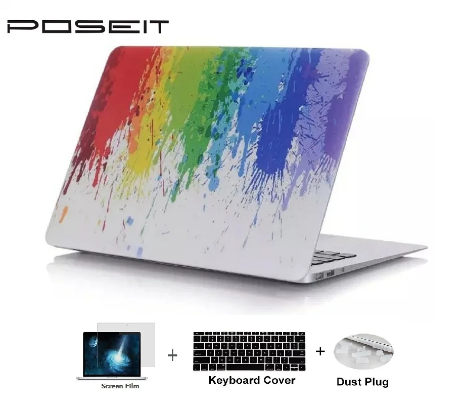 Пластиковый жесткий чехол для Macbook Air Pro Retina Touch Bar 11 12 13 15 дюймов ноутбука + крышка