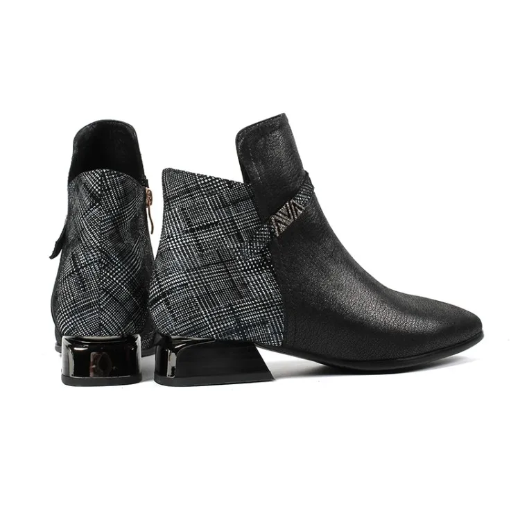 Женские ботильоны из коровьей кожи MLJUESE с острым носком на молнии цвета красного