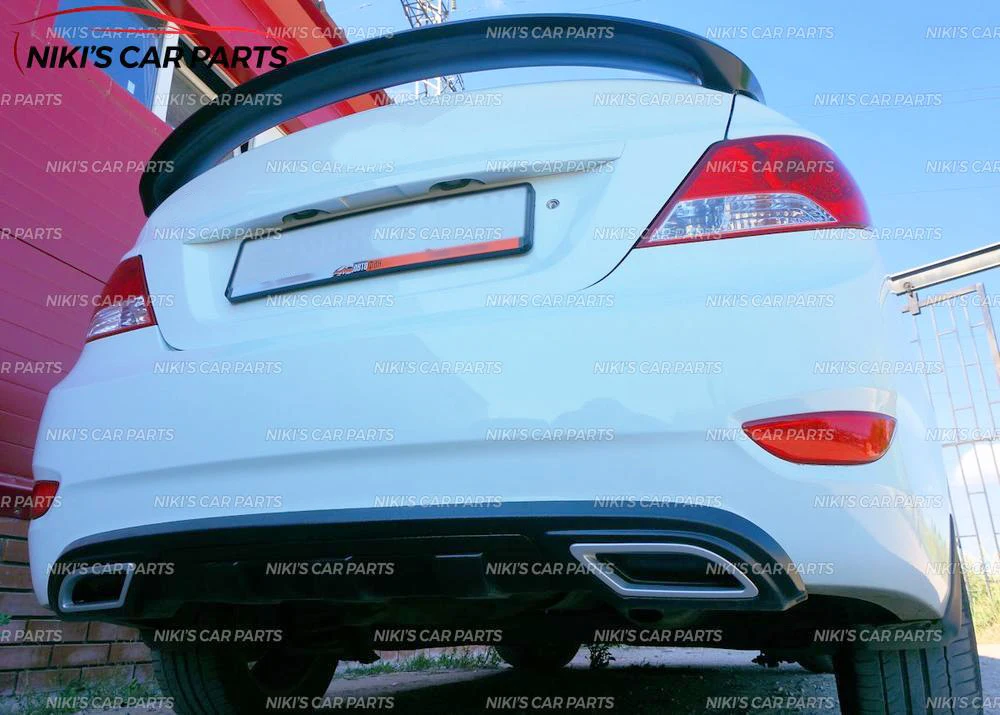 Диффузор для hyundai Solaris 2011-2013 заднего бампера ABS пластиковый комплект кузова аэродинамическая накладка украшение автомобиля Стайлинг тюнинг