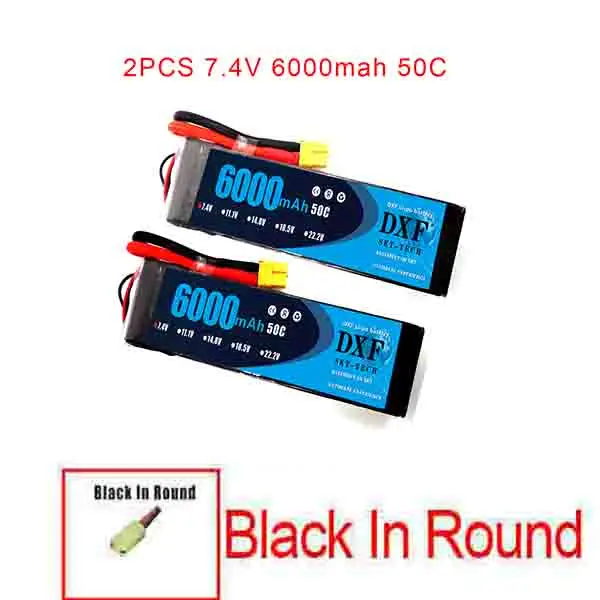 2S6000mah50C-Black 2 шт. DXF 2S 3S 4S 6S 7,4 V 11,1 V 14,8 V 22,2 V 6000mAh 50C Lipo батарея rex-450 вертолет с фиксированным крылом Квадрокоптер RC автомобиль Лодка - Цвет: 2S6000mah50C-Black