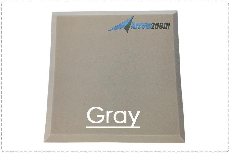 Gray Arrowzoom 19," x 19,7" x 1," плоская коническая плитка студия Звукопоглощающая Панель акустическая обработка пены - Цвет: Gray