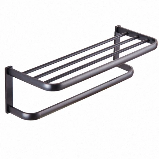 Bath Towel Rack Роскошный современный набор аксессуаров для ванной комнаты, черный квадратный держатель для бумажных полотенец, Полка для полотенец - Цвет: Bath Towel Rack