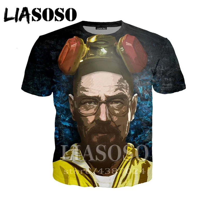 LIASOSO аниме 3d принт футболка для мужчин и женщин модная Breaking Bad hombre Harajuku 2018 Забавные