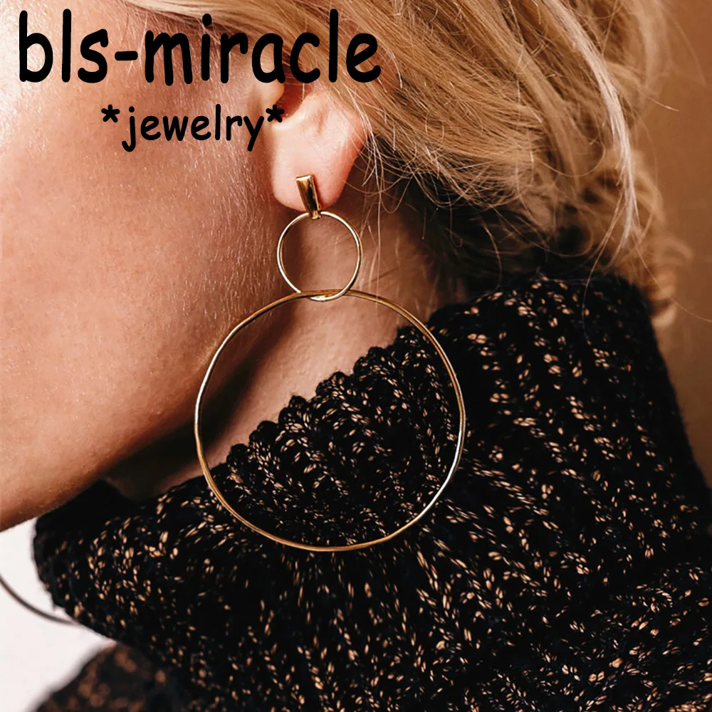 Большие медные серьги на удачу Bls miracle золотого цвета 8 для женщин 2017 стимпанк