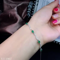 kjjeaxcmy boutique jewelry 925 sterling silver inlaid natural emerald womens bracelet support detection luxury new cvbn ase