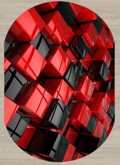 Еще черный красный кубики Коробки абстрактный Декор 3d принтом Нескользящие