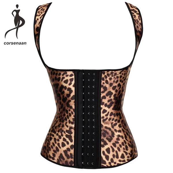 Yellow Личности ремни с леопардовым принтом фирмы Body Shaper Сталь костей Талия Обучение корсет латекса утягивающий жилет плюс Размеры 886 - Цвет: Yellow