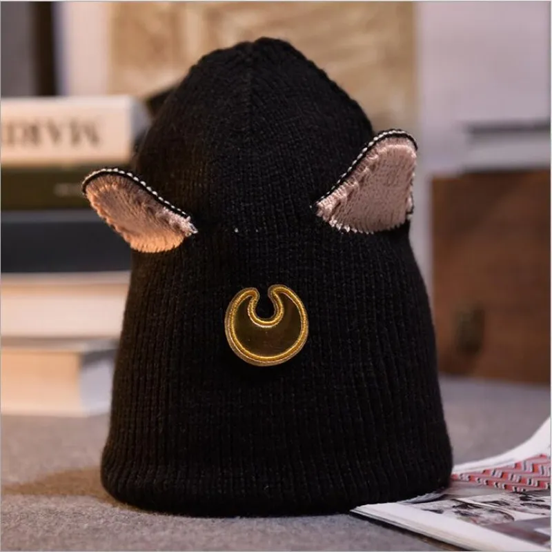 Шляпа Seioum для мамы и дочки с мультяшным котом полумесяцем шляпа ушками Сейлор Мун